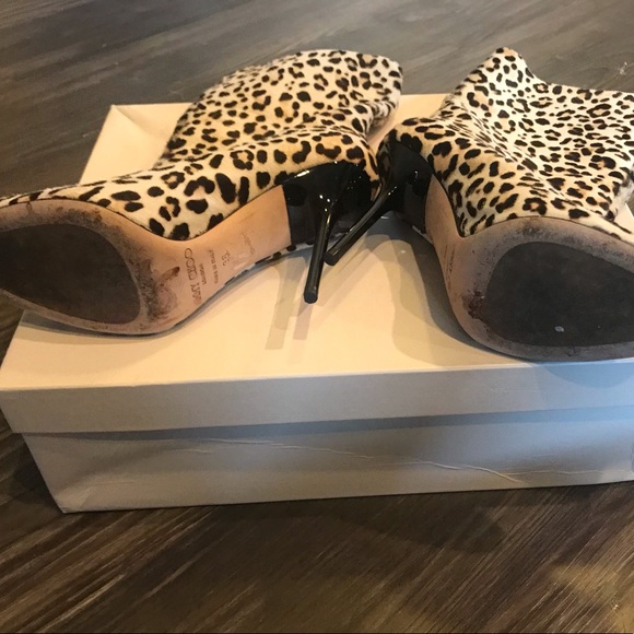Jimmy Choo Leopard Print Pony Hair Boots - Picture 4 of 4